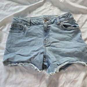 Cat & Jack Light Wash Blue Frayed Raw Hem Denim Shorts